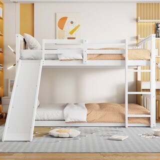 Twin Bunk Bed with Slide & Ladder