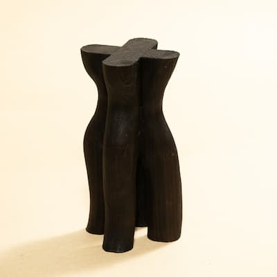 Large Wooden Pedestal Display Stand - 11" - Black