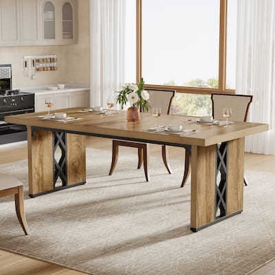 71" Dining Table Large Kitchen Table with Unique Heavy Duty Legs