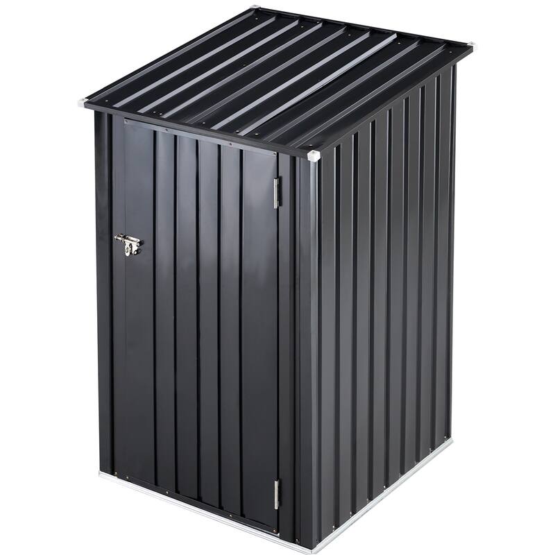 CUSchoice 3x3FT Single Lockable Door Small Steel Garden Shed, Outdoor Utility Tool Shed