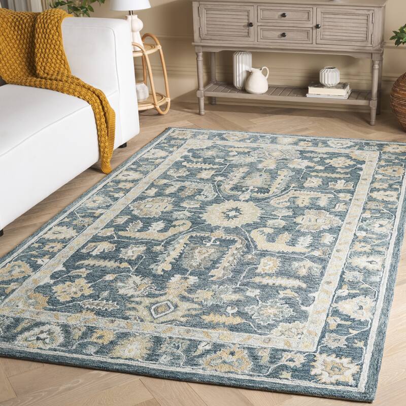 SAFAVIEH Handmade Metro Ayami Wool Rug - Blue/Grey - 4' x 6'