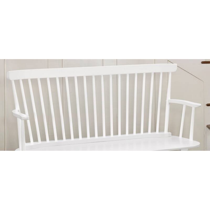 Patio Garden Bench -  Weatherproof Outdoor Seating | Carved Detailing|White