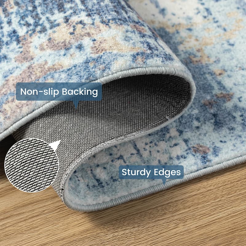 Glitzhome Modern Abstract Distressed Indoor/Outdoor Area Rugs