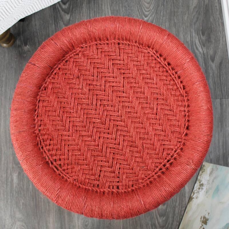 Natural Geo Moray Decorative Handwoven Jute Accent Stool