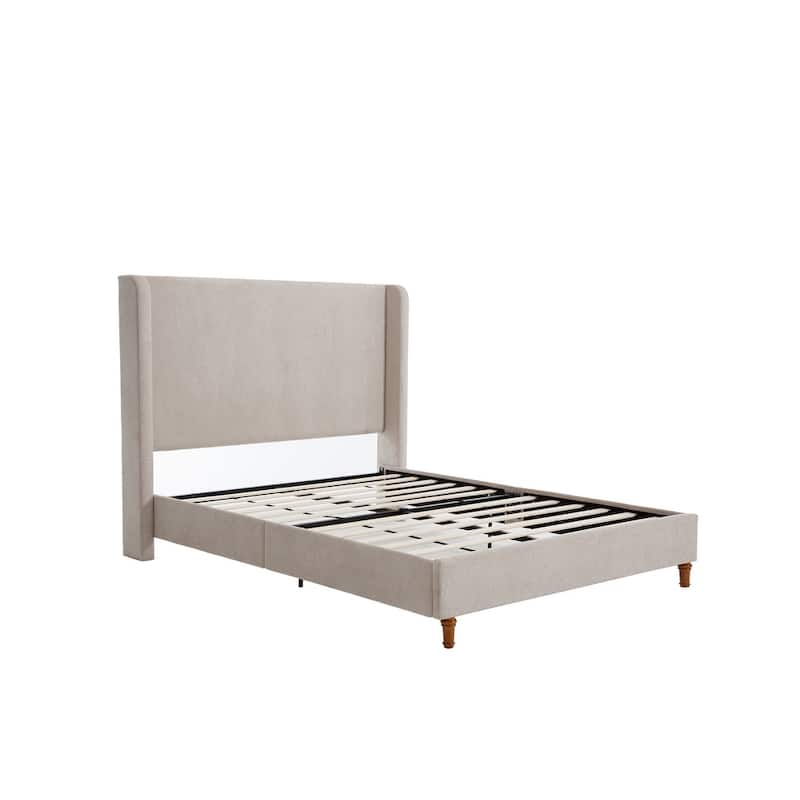 Tall Headboard Upholstered Bed Elegant Simplicity Bedroom Bed