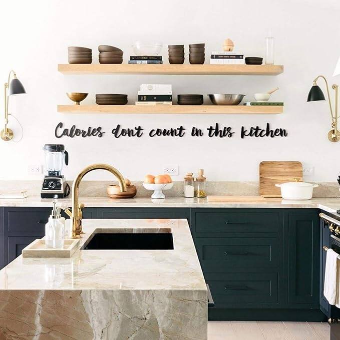 Calories Don't Count In This Kitchen Metal Wall Art - Home Office and Living Room Decoration