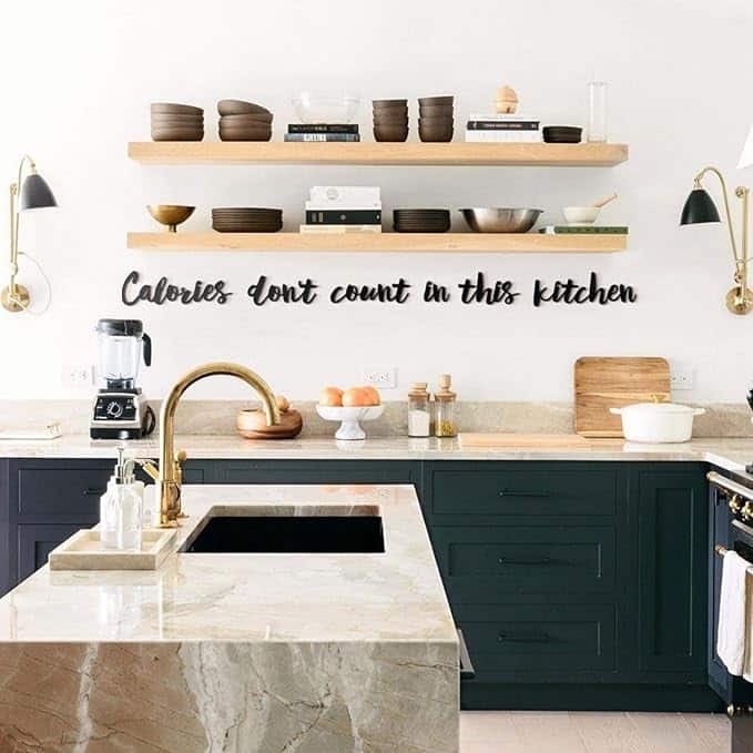 Calories Don't Count In This Kitchen Metal Wall Art - Home Office and Living Room Decoration