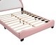 preview thumbnail 3 of 8, Full size Upholstered Platform Bed with Unicorn Shape Headboard and Footboard