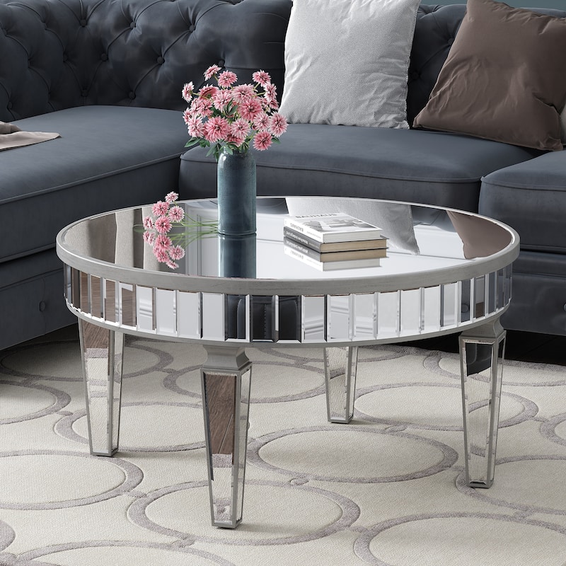 Round Coffee Table Mirror Accent Table