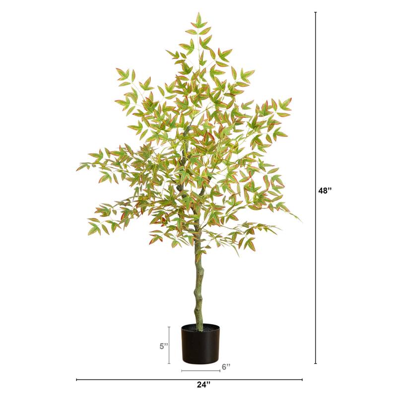Fall Harvest Nandina Artificial Potted Tree - 4'