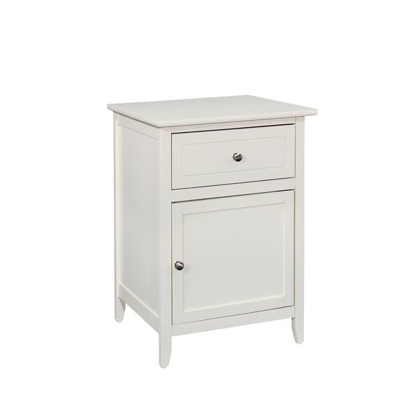 Shop Izzy 1 Drawer And Cabinet Wooden Nightstand Overstock 20301360
