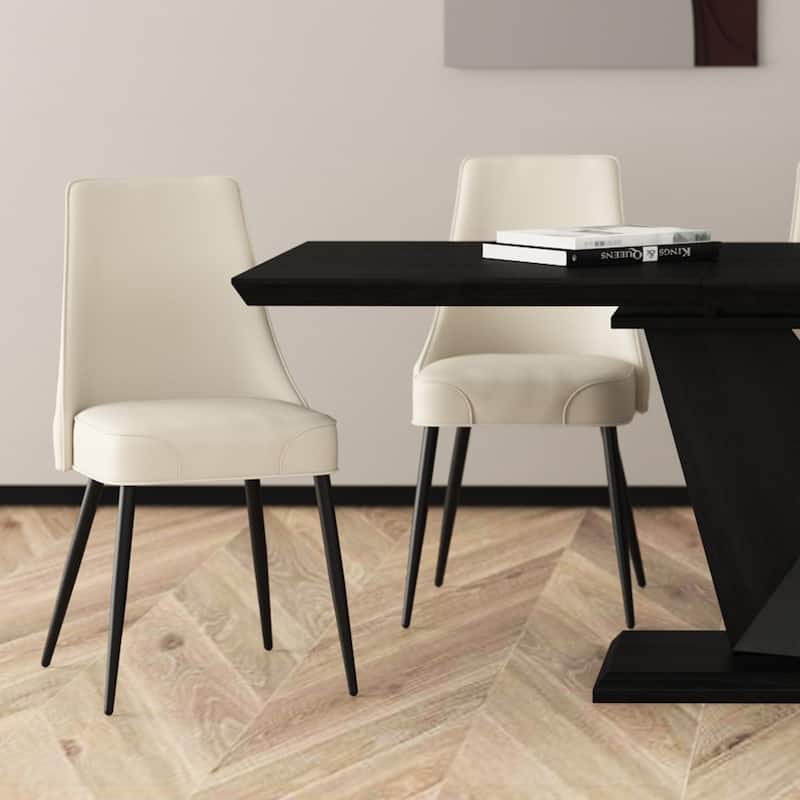 Modern Faux Leather Side Chair - Set of 2 - N/A
