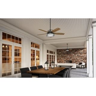 Casablanca 56" Caneel Bay Outdoor Ceiling Fan w/LED Light, Wall Control - Nautical, Industrial, Droop-Free Blades!