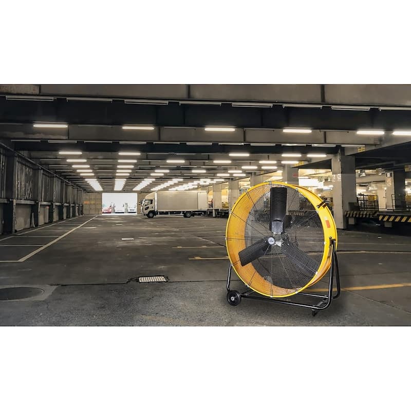 iLiving 36 Inches 16000 CFM Heavy Duty High Velocity Barrel Floor Drum Fan with DC Brushless Motor, Stepless Speed Adjustment
