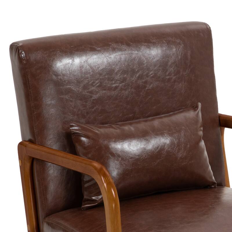 2 Set Mid Century ModernUpholstered Accent Chairs Armchair with Pillow