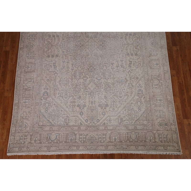 Distressed Tabriz Persian Vintage Rug Handmade Oriental Wool Carpet - 6'3" x 9'6"