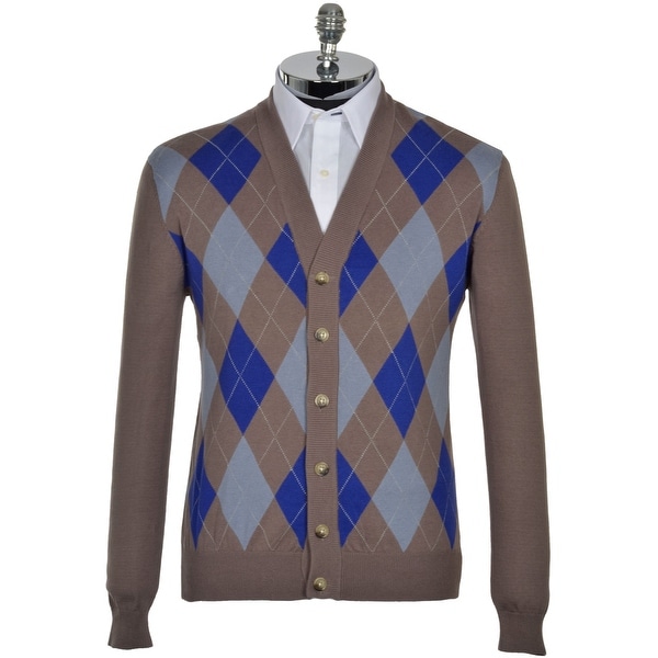 mens argyle cardigan sweater