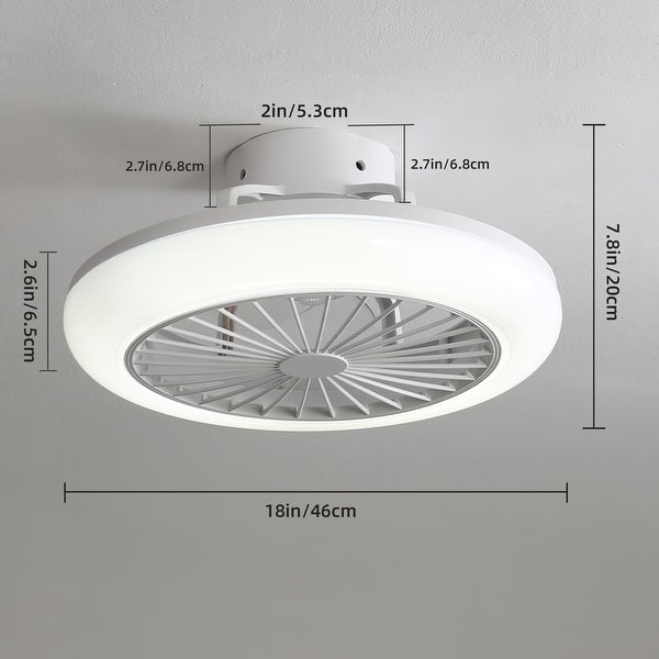 18Inches RGB Ceiling Fan with Lights, Dimmable LED, Remote Control