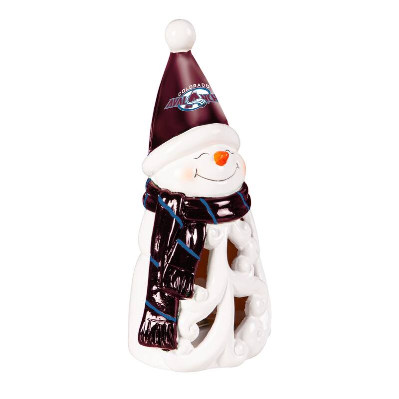 Colorado Avalanche Snowman LED Garden Statuary, 8"