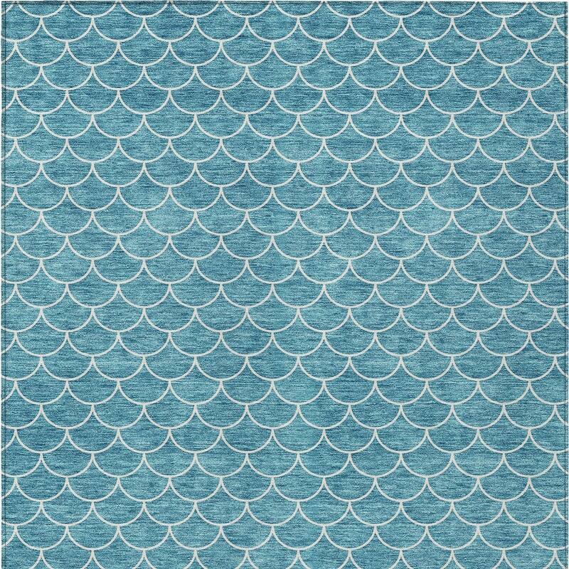 HomeRoots Geometric Transitional Rectangle Outdoor Rug