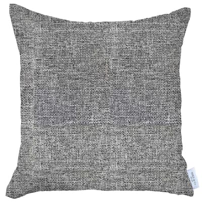 HomeRoots 18" X 18" Grey And Black Solid Color Zippered Handmade Polyester Throw Pillow Cover