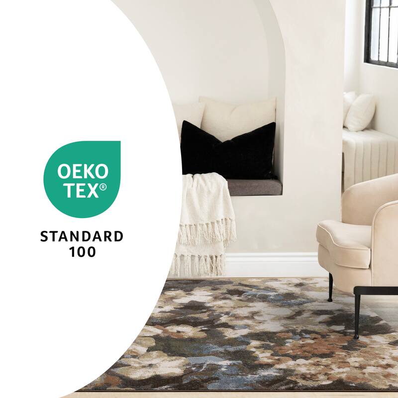 Multi-Colored Elegant Floral Area Rug