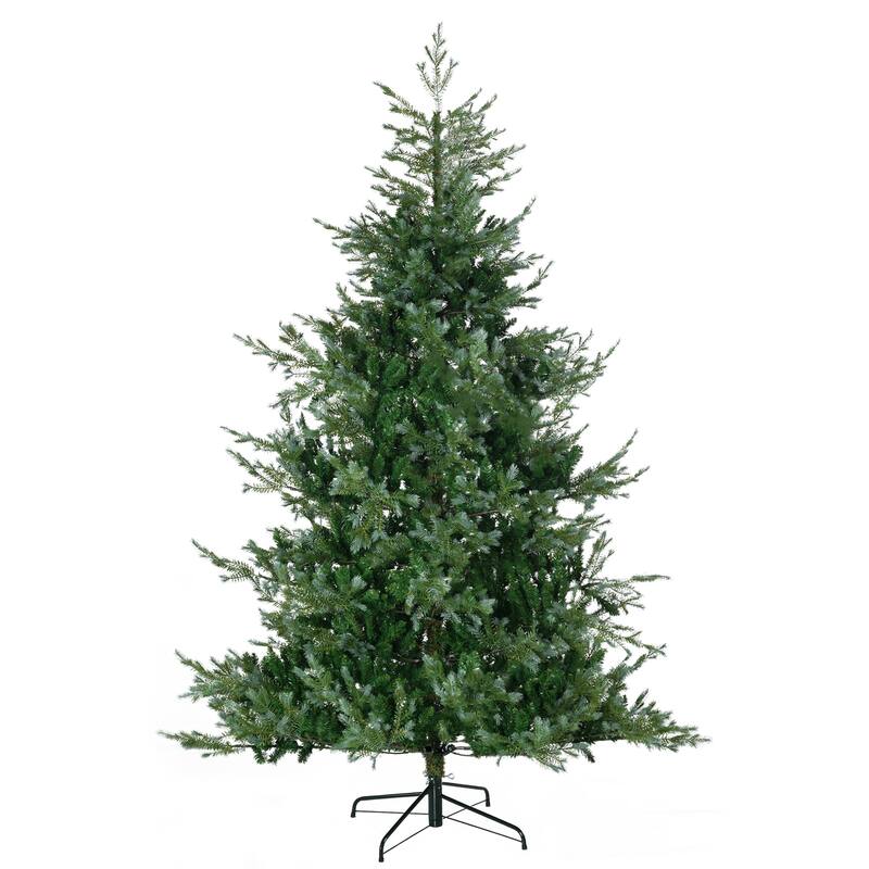 7.5ft Faux Christmas Tree with Realistic Shape, Auto Open Branches, and Sturdy Steel Base for Home Holiday Decor