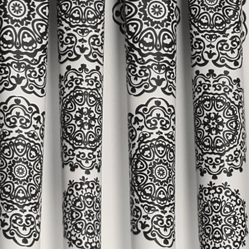 Lush Decor Stripe Medallion Room Darkening Curtain Panel Pair