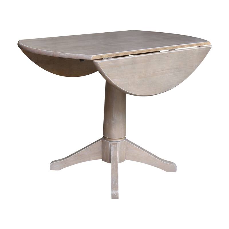 42 in. Round Top Dual Drop Leaf Pedestal Dining Table