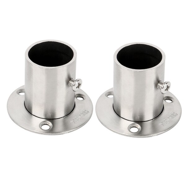 Screws Clothes Closet Rod Bracket Flange Lever Support Holder Hanger Pole 