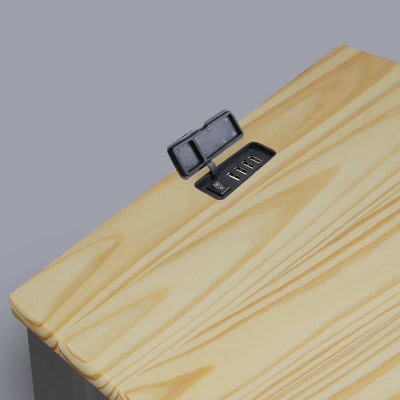 Night Owl 1-drawer Solid Wood Nightstand with USB Ports