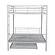 preview thumbnail 89 of 95, Metal Bunk Bed with Trundle Ladder High Guardrail Heavy-Duty Steel Loft Bed Frame with Safety Rail Able to Split