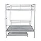 preview thumbnail 6 of 14, Multifunctional & Useful Design Iron Bunk Bed with Extra Bed for Space-saving, Safety Guaranteed, Silver