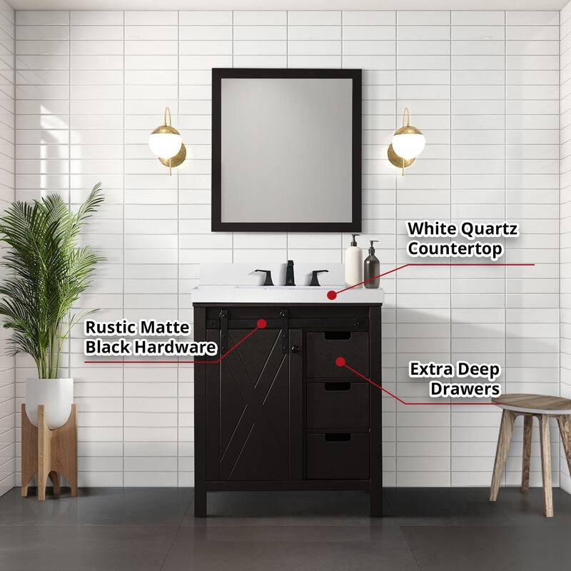 Marsyas Bath Vanity and White Quartz Countertop