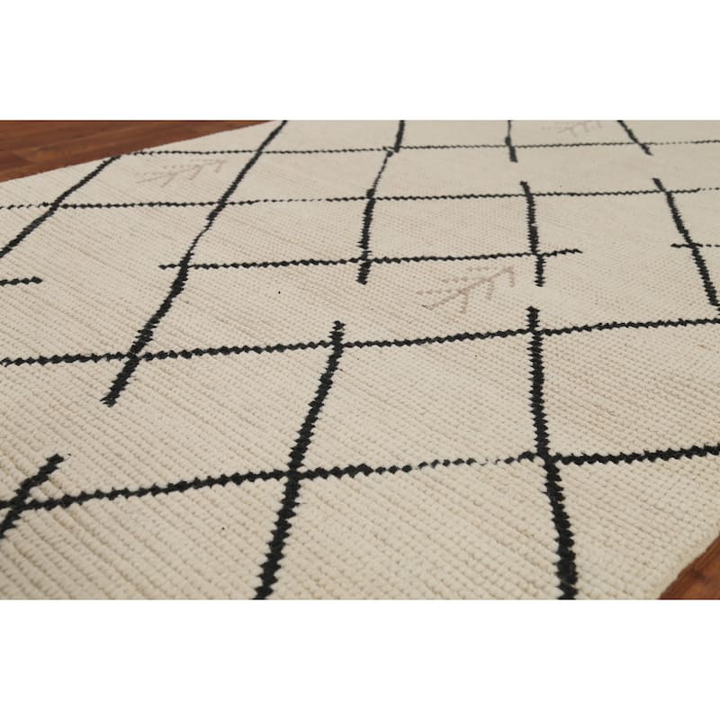 Moroccan Oriental Runner Rug Handmade Wool Carpet - 4'1"x 13'4"
