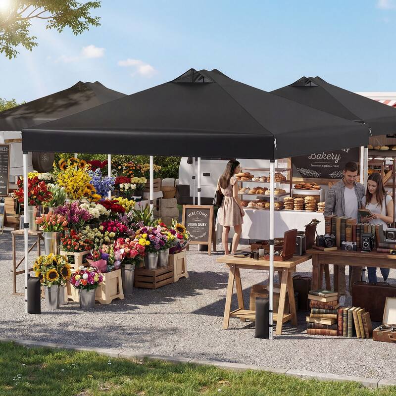 Gymax 10x10 FT Pop Up Canopy Tent 1-Person 1-Button Push Instant Setup