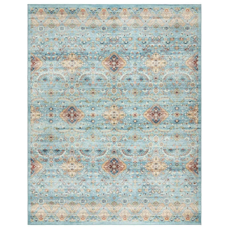Gertmenian Crystal Print Washable Digital Printed Flat Pile Polyester Slip Resistant Area Rug Collection - 3' 6" x 4' 6" - Tanis Sage