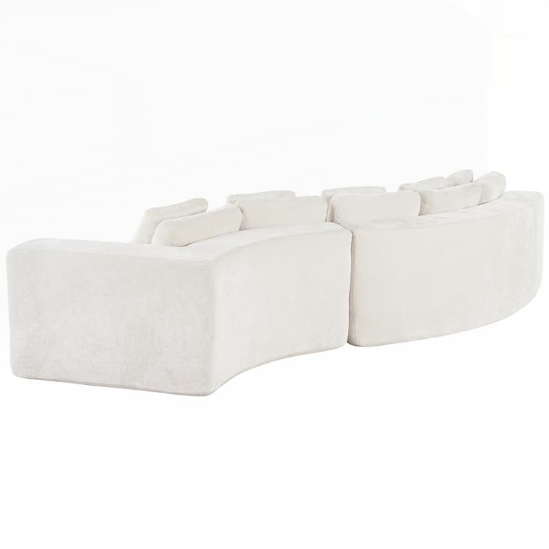 Upholstered Couches Chenille Jacquard Curved Couch, No Assembly Required
