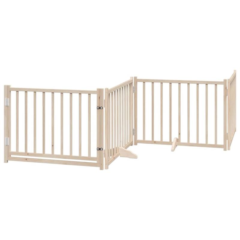 vidaXL Dog Gate Foldable 3 Panels Solid Wood Fir