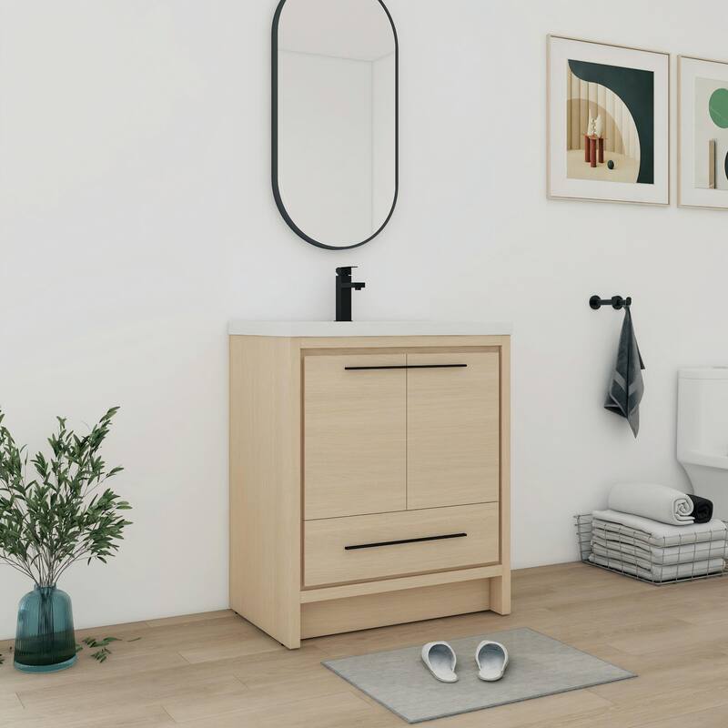Bathroom Vanity With Sink In 24/30/36/48 Inch, Freestanding Bathroom Vanity With Soft Close Door and Drawer