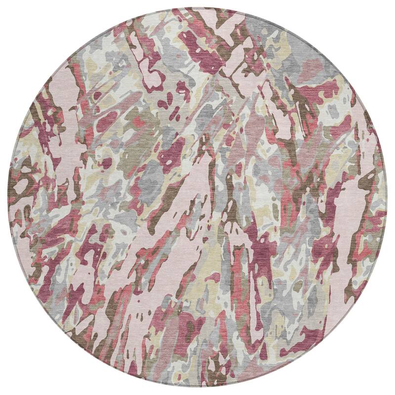 Machine Washable Indoor/ Outdoor Brushstrokes Chantille Rug