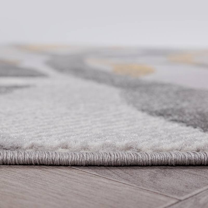 World Rug Gallery Distressed Modern Circles Area Rug