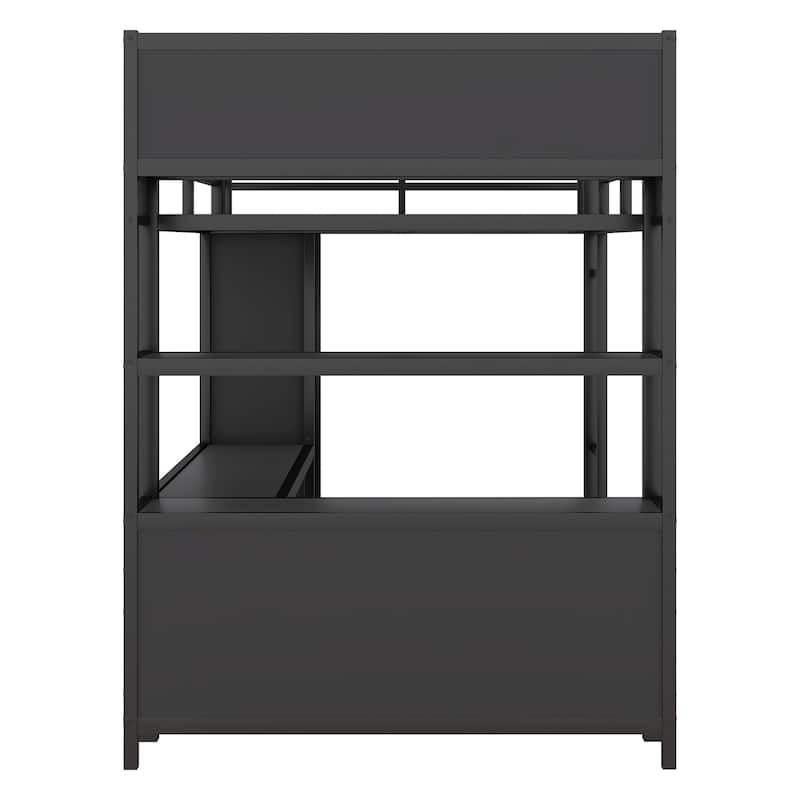 Full Metal Loft Bed with Wardrobe & Desk