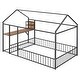 preview thumbnail 7 of 32, Metal Full Size Bed House Bed with Desk,Smart Storage and USB Ports,Kids Bed Design