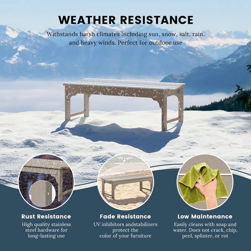 Polytrends Laguna Hdpe All Weather Outdoor Patio 48" Bench