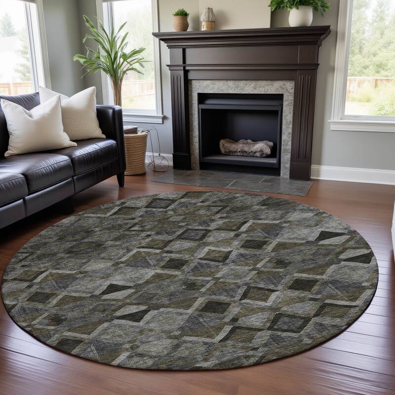 Premium Washable Super Soft Boho Global Mayfield Rug - Gray - 8' x 8'