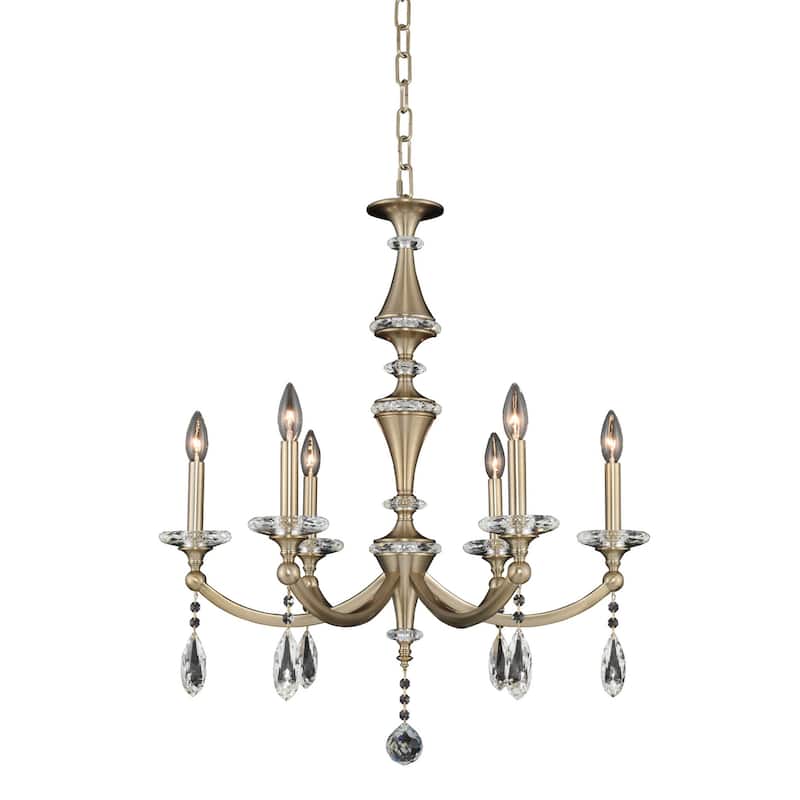 Allegri Floridia 6 Light Chandelier - Matte Brushed Champagne Gold