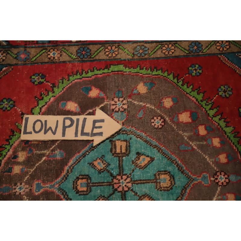Hand Knotted Oriental 100% Wool Carpet Traditional Geometric Oranges & Rust Tabriz Runner Rug - 13' 3'' X 3' 3''