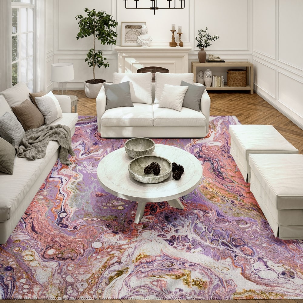 Indoor/ Outdoor Addison Karina Abstract Washable Area Rug
