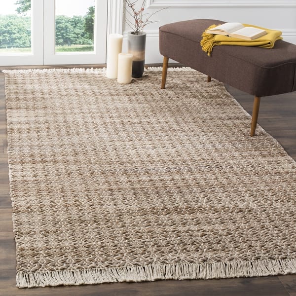 slide 2 of 10, SAFAVIEH Handmade Boston Aletha Coastal Cotton Rug with Fringe 3' x 5' - Beige/Ivory - Rectangle